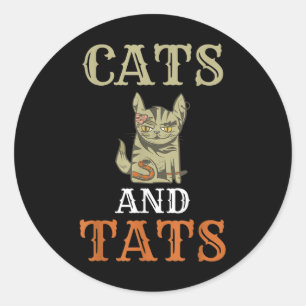 Adesivo Gatos E Tatuagem De Tinta De Tinta