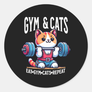 Adesivo Gatos E Treino De Academia Engraçado Kitten Fisicu