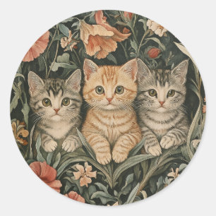 Adesivo Gatos em um Jardim de Vintagem do William Morris