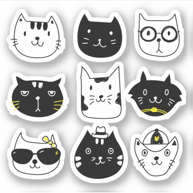 Adesivo Gatos engraçados (Frente)