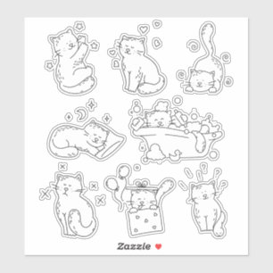 Adesivo Gatos engraçados bonitos