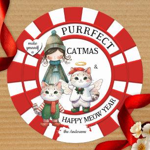 Adesivo Gatos Engraçados Gato Louco Senhora Bonita Natal