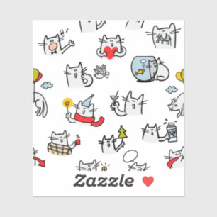 Adesivo Gatos engraçados, leite e magia.