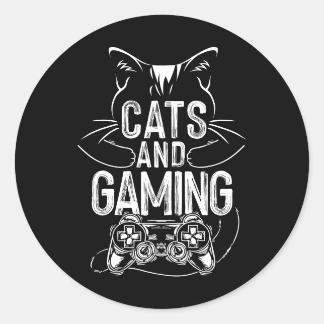 Adesivo Gatos Engraçados Para Gamer Cat Lover Mãe (Frente)