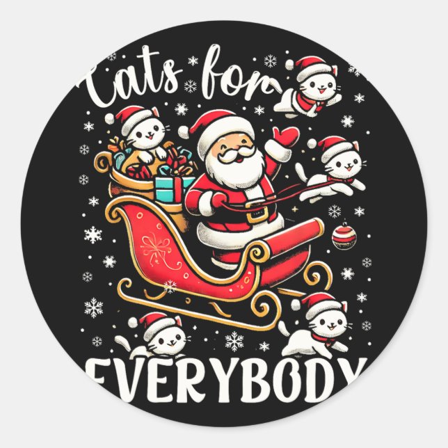 Adesivo Gatos Engraçados Para Todo Mundo Feliz Natal Engra (Frente)
