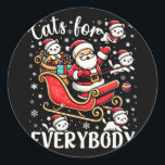 Adesivo Gatos Engraçados Para Todo Mundo Feliz Natal Engra<br><div class="desc">Gatos Engraçados Para Todos Felizes Natal Engraçados Gatos De Natal 5</div>