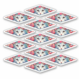 Adesivo Gatos fofos com flores