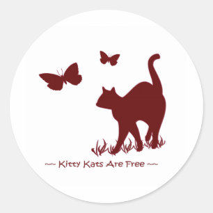 Adesivo Gatos Gratuitos - Vermelho / Marrom Escuro