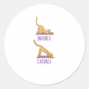 Adesivo Gatos Ioga Cute Gatos Esporte Inalar Exalar