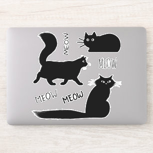 Adesivo Gatos legal de Gatinho Preto, Meow Meow Vinyl Stic