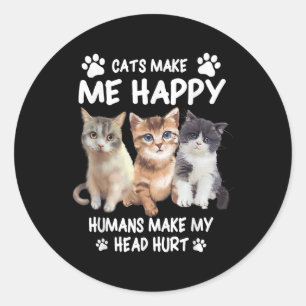 Adesivo Gatos Me Fazem Feliz Design De Gatinho Fofo