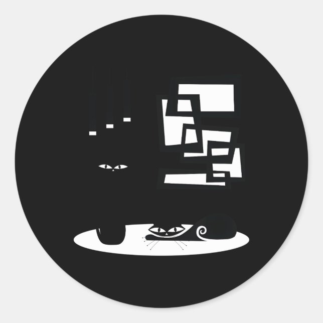 Adesivo Gatos Modernos De meio século E Atômicos (Frente)