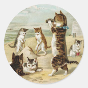 Adesivo Gatos Na Praia - Vintage Helena Maguire