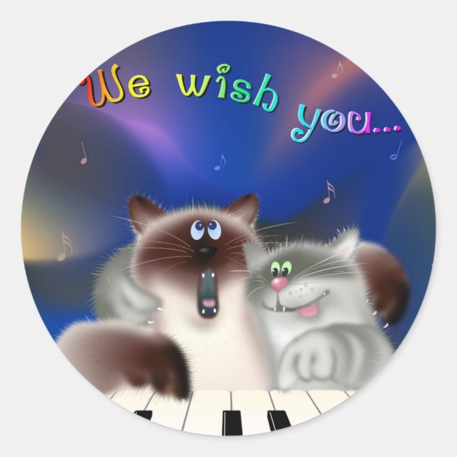 Adesivo Gatos no Piano (Frente)