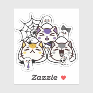 Adesivo Gatos Onigiri Assustadores - Sushi Kawaii de Hallo