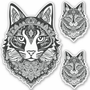 Adesivo Gatos Ornamentais
