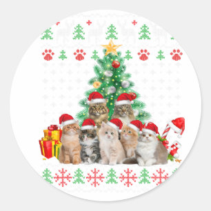 Adesivo Gatos Papai Noel Natal Engraçado Xmas Árvores Home
