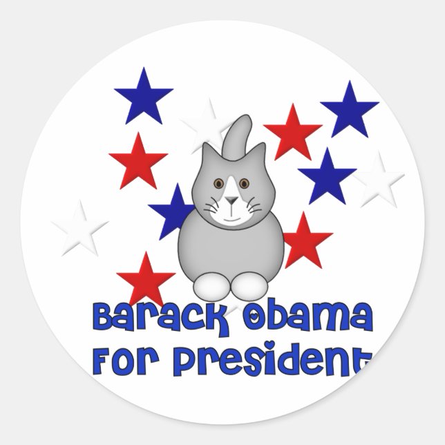 Adesivo Gatos Para Obama (Frente)