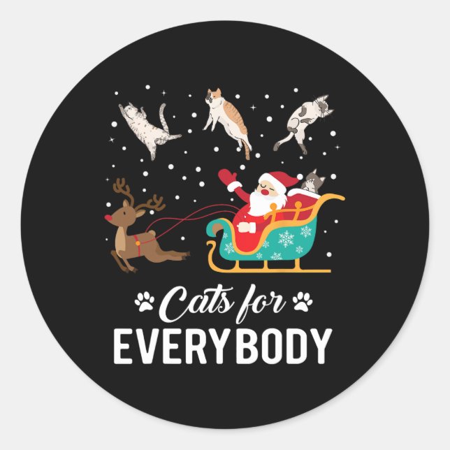 Adesivo Gatos Para Todos Os Papais noeis De Natal Engraçad (Frente)