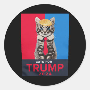 Adesivo Gatos Para Trump 2024 Tee Engraçado Para Vance Tru
