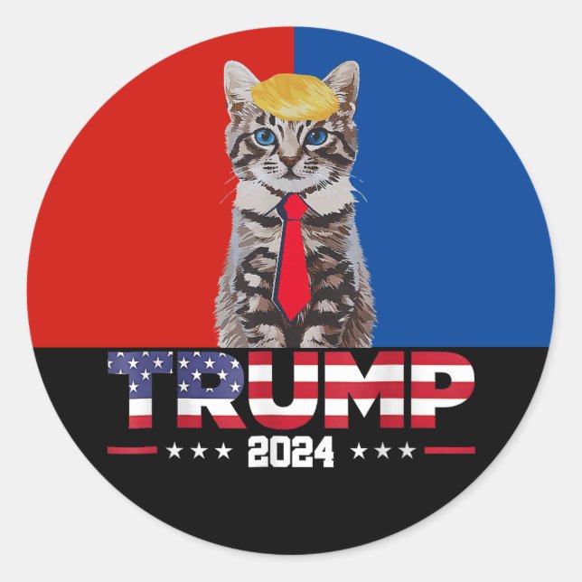 Adesivo Gatos Para Trump 2024 | Vance Trump Red Blue (Frente)