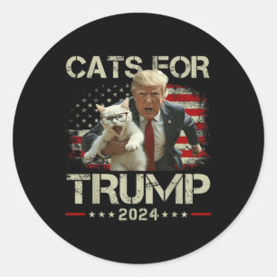 Adesivo Gatos Para Trump 2024 Voto Engraçado Para Trump -