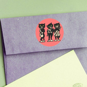 Adesivo Gatos pretos do vintage do músico