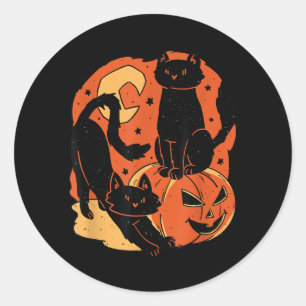 Adesivo Gatos Pretos e Abóbora de Halloween Assustador Vin