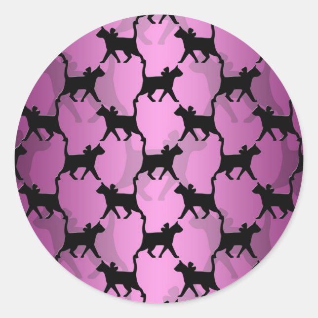 Adesivo Gatos pretos em rosa (Frente)