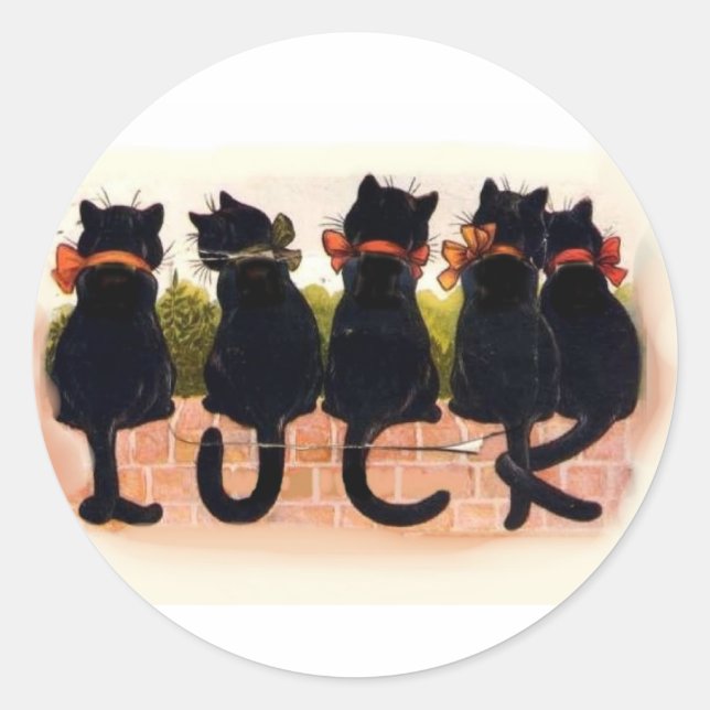 Adesivo Gatos Pretos Sortudos (Frente)
