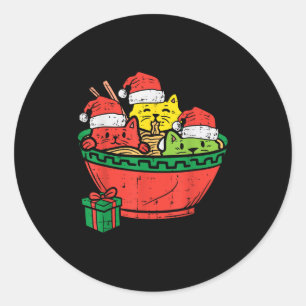 Adesivo Gatos Ramen de Natal Anime Natal Xmas Crianças Men