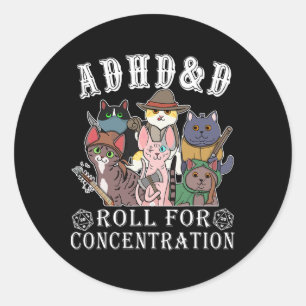 Adesivo Gatos Rpg Gamer Rola Para Concentração D20 Dados N
