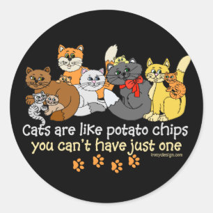 Adesivo Gatos são como batatas fritas
