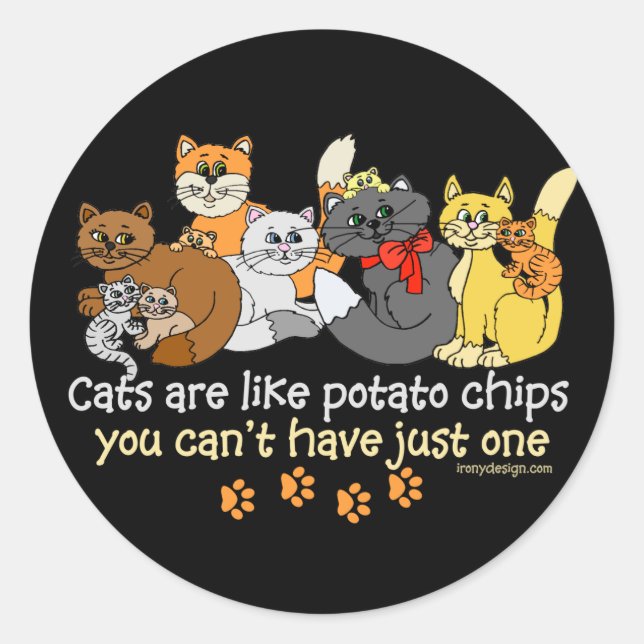 Adesivo Gatos são como batatas fritas (Frente)