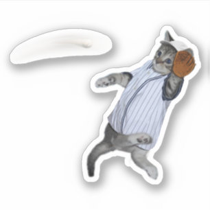 Adesivo Gatos Selvagens Gatinho de Beisebol 