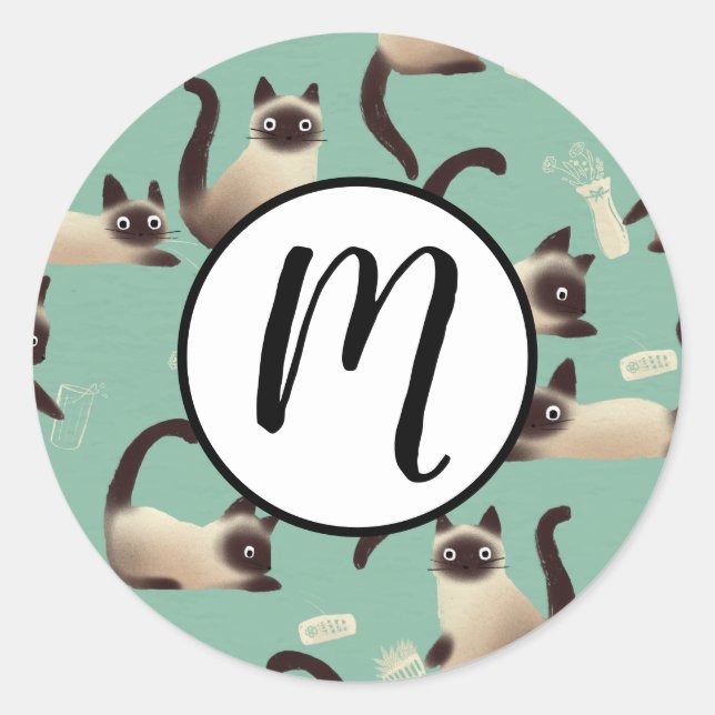 Adesivo Gatos Siameses Ruins A Arrancar Coisas (Frente)