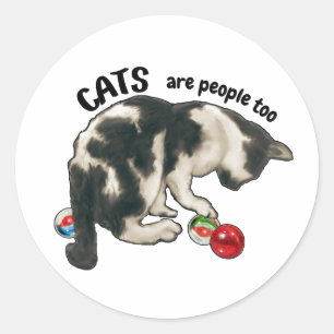 Adesivo GATOS também são PESSOAS, Arte de Gato e Bolinhas 