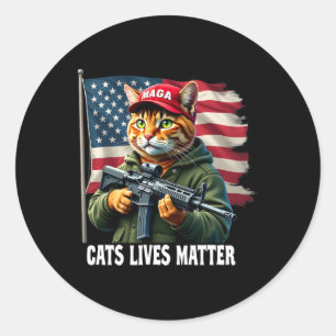 Adesivo Gatos Vivem Problema Engraçado Trump 2024 Cat Voti