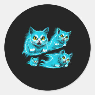 Adesivo Gats Halloween Engraçado Voando Tee Fantasma