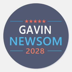 Adesivo Gavin Newsom 2028 Para Presidente