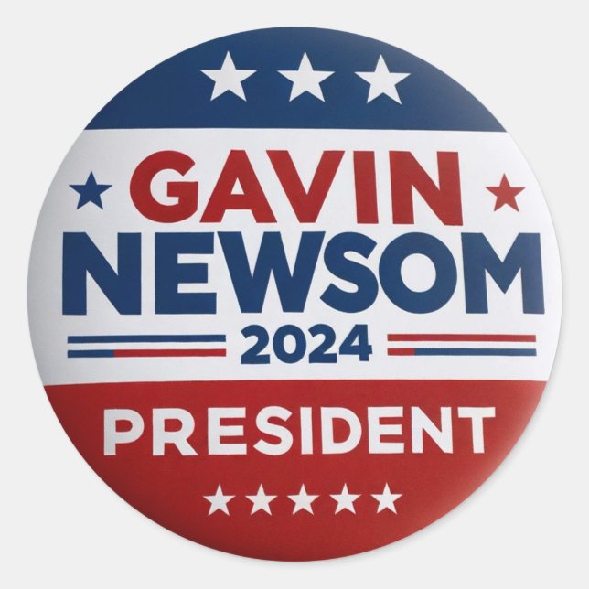 Adesivo Gavin Newsom para Presidente (Frente)