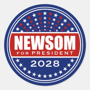 Adesivo Gavin Newsom para Presidente 2028