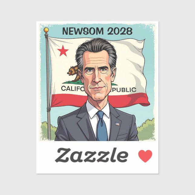Adesivo Gavin Newsom para Presidente Político (Folha)