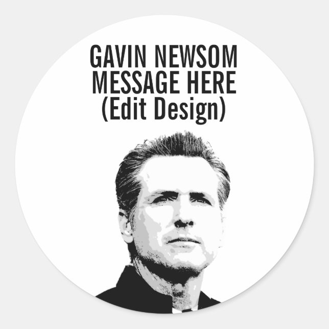Adesivo Gavin Newsom Personalizado (Frente)