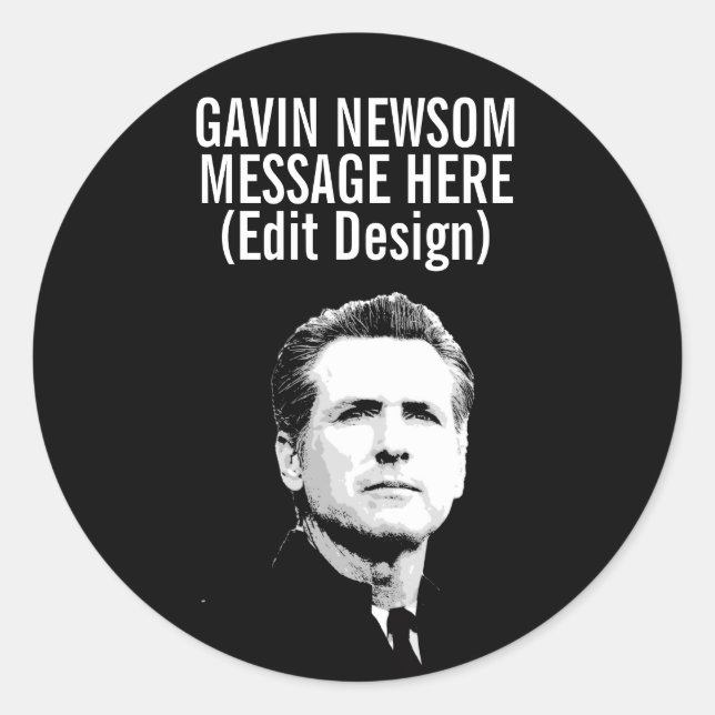 Adesivo Gavin Newsom Personalizado (Frente)