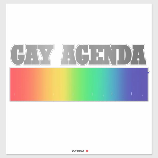 Adesivo Gay Agenda | Rainbow Ombre Funny Orgulho gay (Folha)