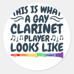 Adesivo Gay Clarinet Player LGBTQ - Instrumento arco-íris