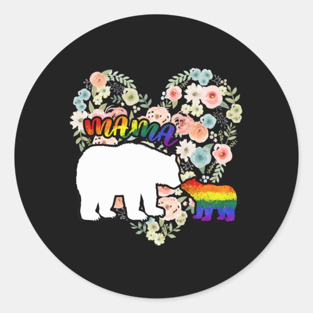 Adesivo Gay de Sinalizador do Orgulho de Progresso do Urso (Frente)