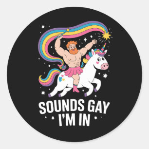 Adesivo Gay de som Estou Vestindo saia Unicorn LGBTQ