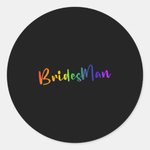 Adesivo Gay Lgbt Festa de casamento Bridesman Tee Brida